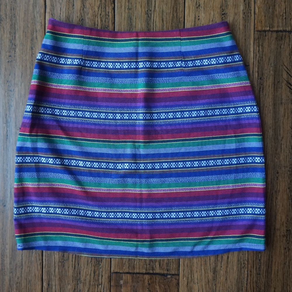 Vintage Rainbow Striped Mini Skirt